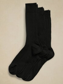 (M)3足組 リブソックス BANANA REPUBLIC FACTORY STORE バナナ・リパブリック ファクトリーストアー 靴下・レッグウェア 靴下 ブラック【送料無料】[Rakuten Fashion]