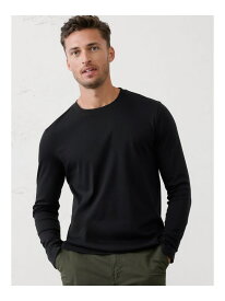 (M)Luxe Touch クルーネックTシャツ 長袖 BANANA REPUBLIC FACTORY STORE バナナ・リパブリック ファクトリーストアー トップス カットソー・Tシャツ ホワイト ブラック グレー ネイビー【送料無料】[Rakuten Fashion]