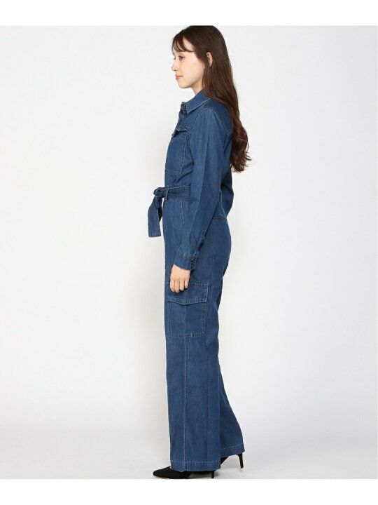 楽天市場】【SALE／60%OFF】(W)ワイドレッグ デニム ジャンプスーツ 
