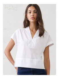 【SALE／54%OFF】(W)ポプリンスプリットネックトップス BANANA REPUBLIC FACTORY STORE バナナ・リパブリック ファクトリーストアー トップス シャツ・ブラウス ホワイト【RBA_E】【送料無料】[Rakuten Fashion]