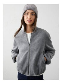 (W)BANANA REPUBLIC FACTORY STORE　　ブラッシュド ボンバージャケット BANANA REPUBLIC FACTORY STORE バナナ・リパブリック ファクトリーストアー ジャケット・アウター ブルゾン・ジャンパー グレー【送料無料】[Rakuten Fashion]