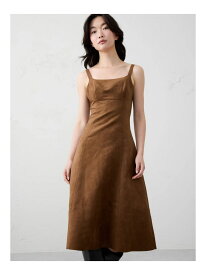 【SALE／68%OFF】(W)BANANA REPUBLIC FACTORY STORE　　ヴィーガンスエード ストラッピー ミディワンピース BANANA REPUBLIC FACTORY STORE バナナ・リパブリック ファクトリーストアー ワンピース・ドレス ワンピース ブラウン ベー【RBA_E】【送料無料】[Rakuten Fashion]