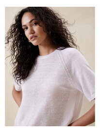 (W)Fern Linen-Blend Short-Sleeve Sweater BANANA REPUBLIC バナナ・リパブリック トップス ニット パープル【送料無料】[Rakuten Fashion]