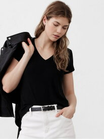 (W)VネックタイムレスTシャツ BANANA REPUBLIC FACTORY STORE バナナ・リパブリック ファクトリーストアー トップス カットソー・Tシャツ ブラック ブルー ピンク ネイビー イエロー グレー ホワイト カーキグリーン【送料無料】[Rakuten Fashion]