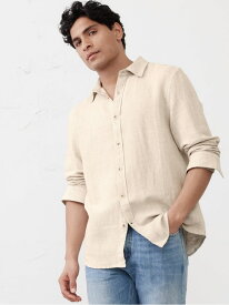【SALE／62%OFF】(M)BANANA REPUBLIC FACTORY STORE リネンブレンドシャツ BANANA REPUBLIC FACTORY STORE バナナ・リパブリック ファクトリーストアー トップス シャツ・ブラウス ベージュ カーキグリーン ホワイト ブルー ブラック 【RBA_E】【送料無料】[Rakuten Fashion]