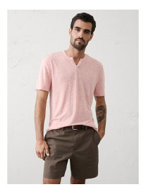 【SALE／65%OFF】(M)スタンダードフィット リネンブレンド ノッチネック Tシャツ BANANA REPUBLIC FACTORY STORE バナナ・リパブリック ファクトリーストアー トップス カットソー・Tシャツ ホワイト ネイビー ピンク グリーン【RBA_E】[Rakuten Fashion]