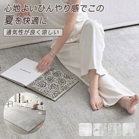 接触冷感 夏用ラグマット 抗菌防臭防ダニ 滑り止め付 北欧 リビング リビングカーペット ラグマット 洗える 軽量 ノンホルムアル 無地