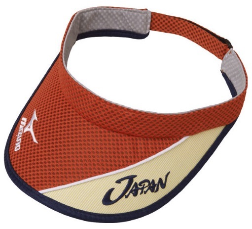 MIZUNO バイザー 帽子 セール ミズノ (62JW7X0253) 17年ソフトテニス日本代表応援 JAPANバイザー 女性フリー 53~57cm オレンジ (K)