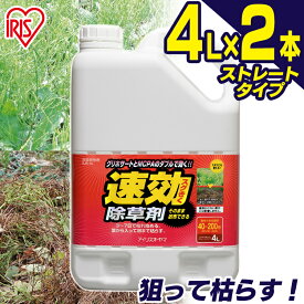 【2個セット】速効除草剤 4L SJS-4L 除草 除草剤 4リットル 草むしり 草 秋 雑草 速効 庭 手入れ ガーデニング 雑草 液状 薄めない 根 草木 駐車場 工場 敷地 のり面 多年生 非農耕地 根こそぎ 徹底 住宅