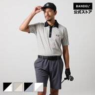 バンデル ゴルフ BICOLOR CREST ALLOVER S/S POLO SHIRTS BANDEL 25SS ポロシャツ 半袖 シャツ ホワイト …