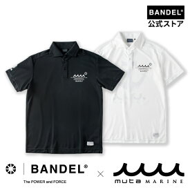 BANDEL×muta Limited S/S POLO Black White バンデル ムータ ポロシャツ 半袖 ゴルフ シャツ ホワイト ブラック メンズ スポーツ 男性 バンデルゴルフ bandel
