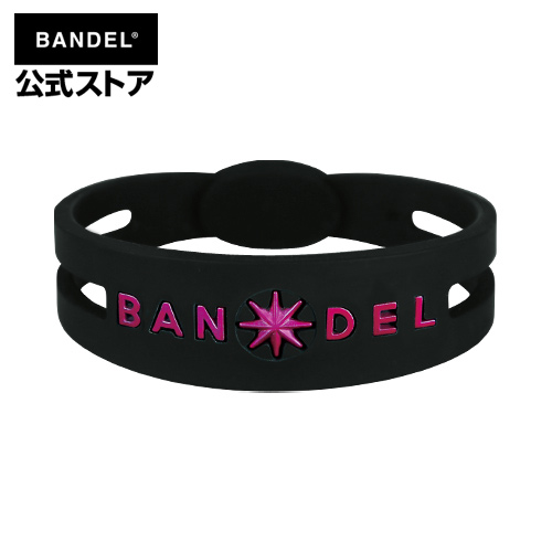 ブレスレット metal bracelet ブラック×ピンク（BlackxPink METAL メタル） BANDEL バンデル  メンズ レディース ペア スポーツ シリコンゴム
