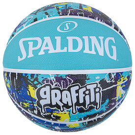 バスケットボール SPALDING ラバーボール グラフィティ ブルー 6号 外用