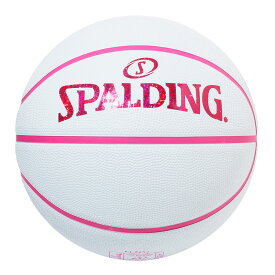 バスケットボール SPALDING ラバーボール ホログラム ホワイト×ピンク 6号 外用