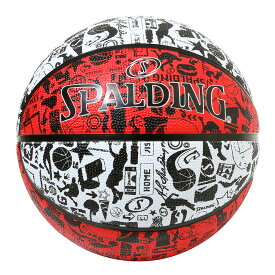 バスケットボール SPALDING ラバーボール グラフィティ レッド×ホワイト 5号 外用