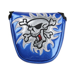 レア 新品 高級 エナメル製 スカル模様 マレット型 パターカバー ヘッドカバー 防水 長持ち ホワイト/ブラック/ブルー/レッド