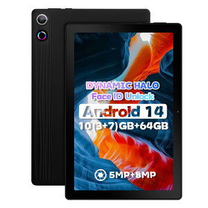 ��2000�~OFF��5P��10.1�C���` Android14 �^�u���b�g 10GBRAM+64GBROM �ő� 1TB�g�� 5000mAh ��e�ʃo�b�e���[ WidevineL1 �Ή� 1280*800 �f�B�X�v���C Face ID ��F�� �_�C�i�~�b�N�n���[���͋C LED ���C�g 5MP�t����