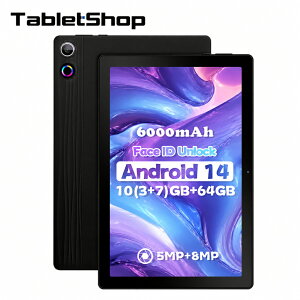 ��TABLETSHOP��10.1�C���` Android14 �^�u���b�g 10GBRAM+64GBROM �ő� 1TB�g�� 5000mAh ��e�ʃo�b�e���[ WidevineL1 �Ή� 1280*800 �f�B�X�v���C Face ID ��F�� �_�C�i�~�b�N�n���[���͋C LED ���C�g 5MP�t�����g+8MP