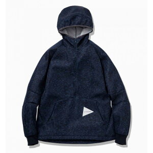 and wander �A���h�����_�[W raschel hoodie�_�u�����b�Z���t�[�f�B-NV-