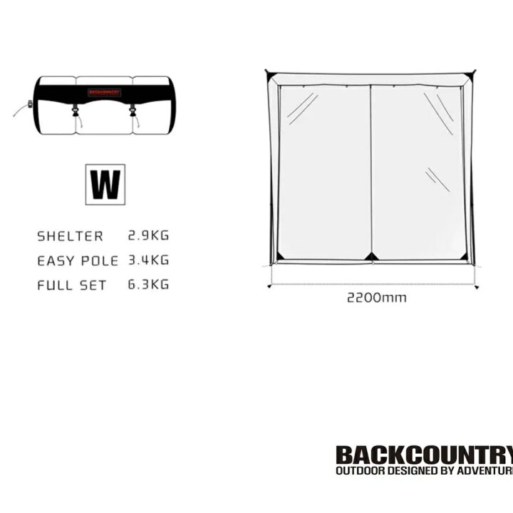 楽天市場】BACK COUNTRY バックカントリーEasy Shelter (DAC EASY POLE 