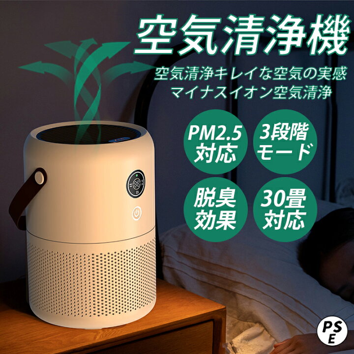 空気清浄機 花粉対策 PM2.5対策 フィルター 30畳適用 マイナスイオン