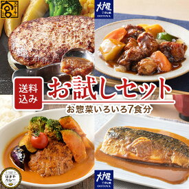お惣菜いろいろ7食分お試しセット 大戸屋 宮のたれ ハンバーグ　冷凍