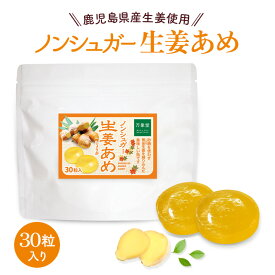 シュガーレス 生姜 飴 しょうが 30粒 ノンシュガー キャンディー ジンジャー あめ 砂糖不使用 糖質制限 のど飴 ハーブキャンディー