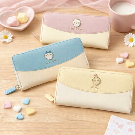 ちいかわ 長財布 ラウンド長財布 ピンク ブルー イエロー ちいかわ ハチワレ うさぎ アルディ ファスナー 全国送料無料