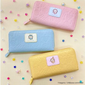 ちいかわ ラウンド長財布 CHI9 パジャマパーティー ぷっくりデザイン かわいい 財布 お子様 お財布 ピンク イエロー ブルー プリントワッペン 型押し長財布