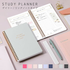 STUDY PLANNER DAILY A5変形 リングノートタイプ 計画 ノート 手帳 かわいい いろは出版 カジュアル おしゃれ 手帳