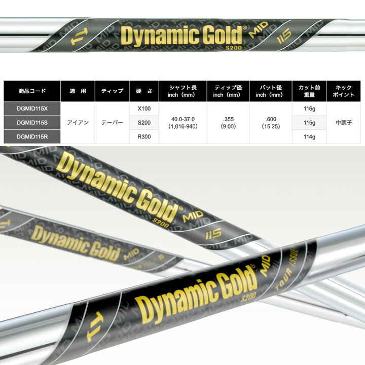 楽天市場】トゥルーテンパー ダイナミックゴールド ミッド115 (Dynamic  
