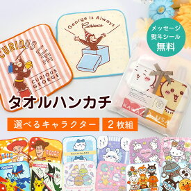 キャラクター タオルハンカチ ミニタオル 2枚セット ギフト ラッピング 袋入り