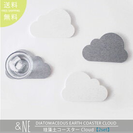 &NE 珪藻土コースター Cloud 珪藻土 けいそうど コースター 吸水 速乾 清潔 ナチュラル キッチン おしゃれ 雲 シンプル プレゼント かわいい 贈り物 ギフト クラウド くも モチーフ【定形外郵便送料無料】【2枚セット】