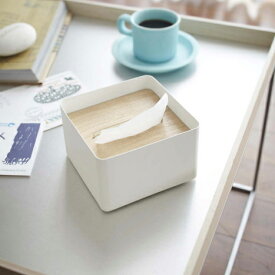 リン 蓋付きティッシュケース S ナチュラル 07732 | 山崎実業 YAMAZAKI BOX ケース 箱 カバー ペーパー インテリア リビング 木目 RIN サニタリー 衛生 生活