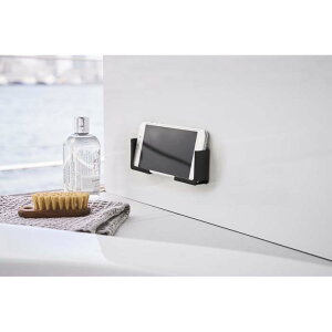 マグネットバスルームタブレットホルダー タワー ブラック 山崎実業 YAMAZAKI シンプル おしゃれ かわいい 便利 バス 風呂 タブレット PC スマホ スマートフォン ながら 磁石 スタンド