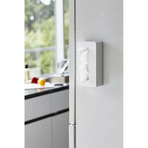 マグネットコンパクトティッシュケース タワー ホワイト 山崎実業 YAMAZAKI シンプル おしゃれ かわいい 便利 リビング 紙 取り出し 収納 整理 整頓 磁石