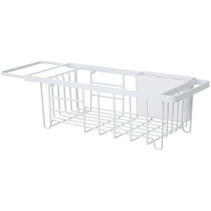 伸縮水切りワイヤーバスケット タワー ホワイト 03492 | 山崎実業 キッチン シンプル おしゃれ 水切り ラック 収納 ワイヤー