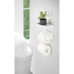 トイレットペーパーホルダー上ラック 2段 タワー ホワイト 04394 | 山崎実業 YAMAZAKI おしゃれ スタイリッシュ かわいい 便利 シンプル