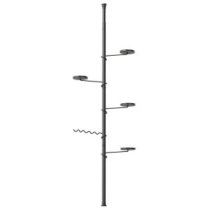 BAOYOUNI 突っ張りポールラック 高さ171~310cm 丸型トレイ3個/4個 突っ張り式 プランタースタンド フラワースタンド 園芸ラック 花棚おしゃれ 高さ調整 収納ラック 盆栽スタンド 植物スタンド 植