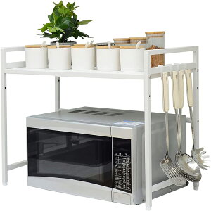 BAOYOUNI レンジラック 電子レンジラック 幅63cm 大型レンジ対応 レンジ台 キッチン収納 炊飯器ラック レンジ上 ラック キッチンワゴン ラック キッチンラック オープンラック コンパクト スリ