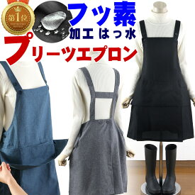 エプロン レディース 業務用 カフェ 飲食業 シンプル ユニフォーム 撥水加工 無地 H型 ポケット プリーツ裾 フッ素樹脂加工 おしゃれ かわいい 保育＼売れてます！／【メール便送料無料・楽天倉庫から365日発送】/倉庫