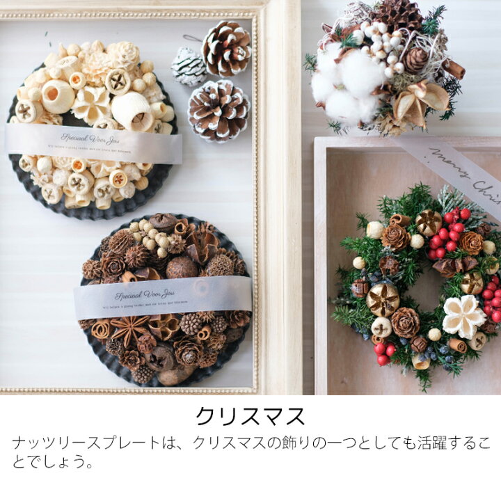 木の実のリース クリスマスリース ナチュラルインテリア （ナチュラル 