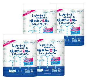 �G���G�[�� �V�����[�g�C���̂��߂ɂ������z���͂�2�{�̃g�C���b�g�y�[�p�[ 25m(112�V�[�g)×72���[��(18���[��×4�p�b�N)�_�u�� �p���v100% �y�P�[�X�̔��z