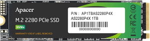 Apacer �A�y�C�T�[ SSD 1TB M.2 PCIe Gen3 x 4 NVMe �ő�Ǎ����x 2100MB/s �ő发�����x 1700MB/s AP1TBAS2280P4X-1