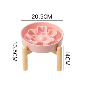 早食い防止 高品質竹木フレーム食器 猫 陶器 犬用 猫用 ペット フードボウル 高台 陶器 フードボール 食器 小型犬 猫 犬 早食い防止フードボウル ペット用品 洗い可能 餌入れ 中型犬 ペット