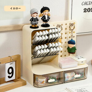 ペン立て ペンスタンド ペンホルダー ペン入れ デスク収納 大容量 小物 文房具 ボックス 収納 卓上 オフィス デスク デスクオーガナイザー 色んな文具を分類ごとに収納可能。