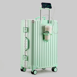 キャリーケース スーツケース キャリーバッグ 多機能 2泊3日 機内持ち込み sサイズ 白 カップホルダー スマホスタンド式 充電機能付き 軽量 USBポートキャリーバッグ ドリンクホルダー ダブ