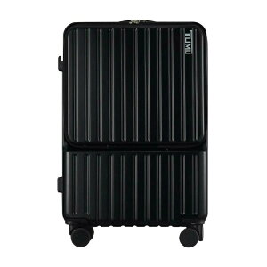 前開き スーツケース 機内持ち込み キャリーケース フロントオープン ファスナータイプ sサイズ mサイズ 前ポケット USBポート カップホルダー付き キャリーバッグ 軽量 ダストカバー付き