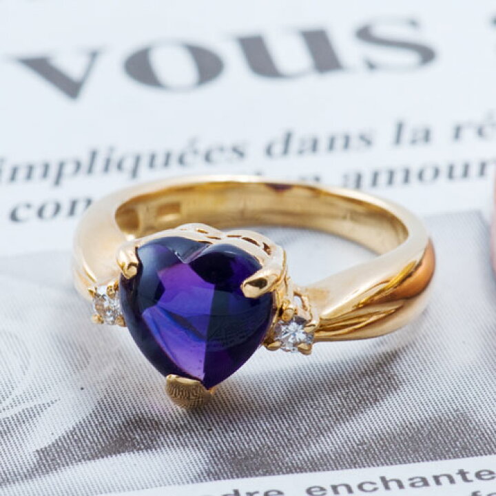 楽天市場】【ポイント10倍】 K18 アメジスト ダイヤモンド リング 指輪  