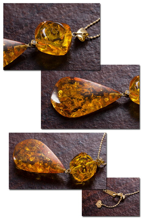 楽天市場】【ジュエリーボックスバービー】 K18 琥珀 ダイヤモンド  